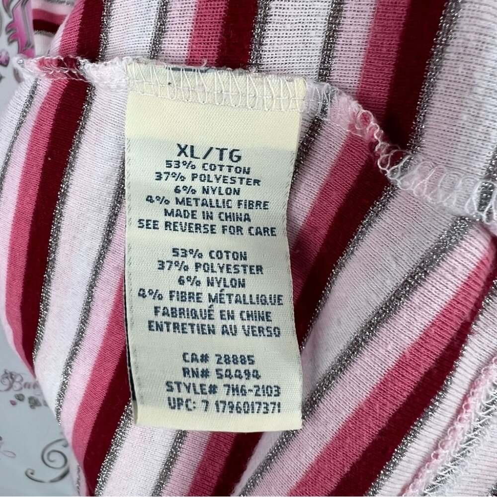 725 originals sparkly tank top stripe Red and White Striped Top with Lace Detail - Picture 6 of 8